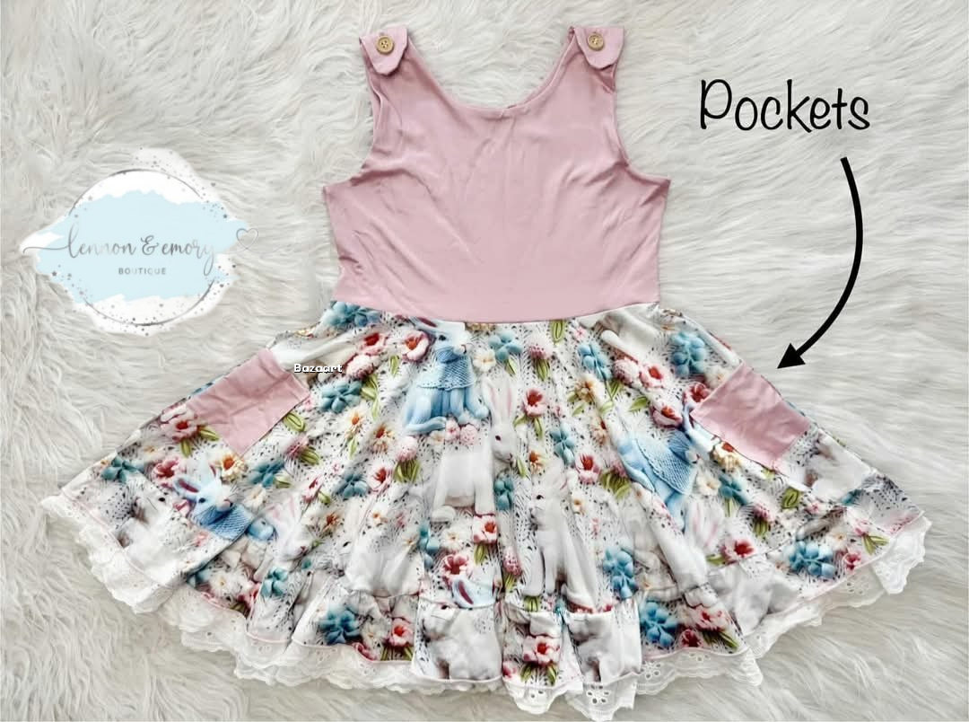 Button Tank Twirl Dress