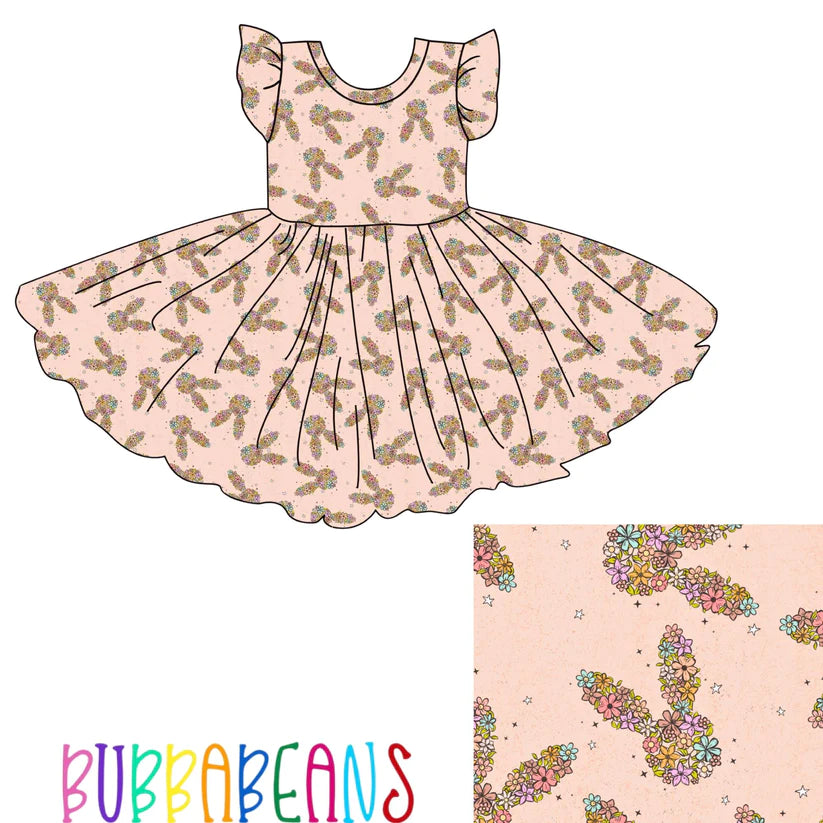 Bunny Flower Twirl Dress