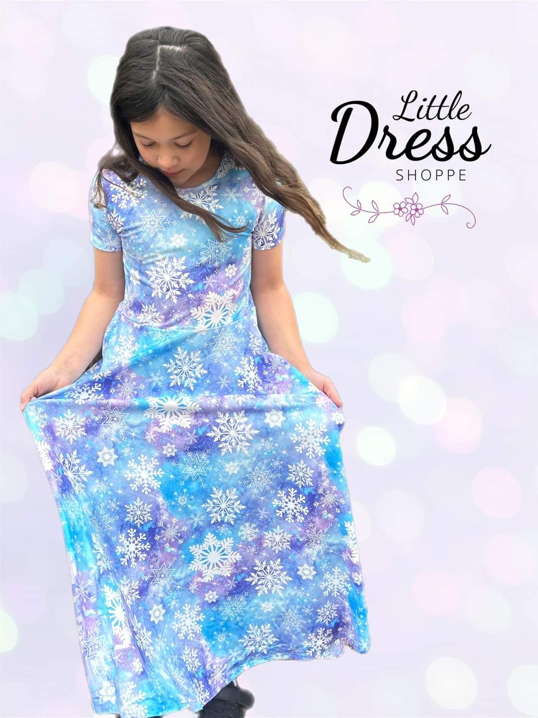 Snowflake Maxi Twirl Dress