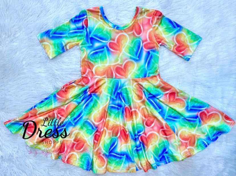 Electric Hearts Twirl Dress