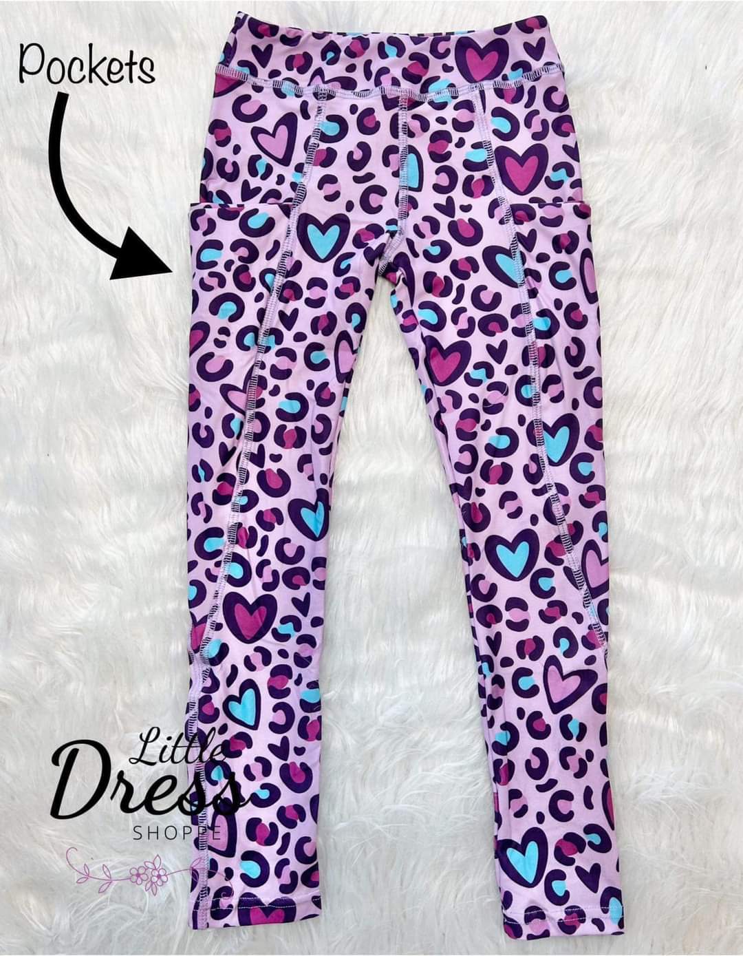 Purple Heart Pocket Leggings