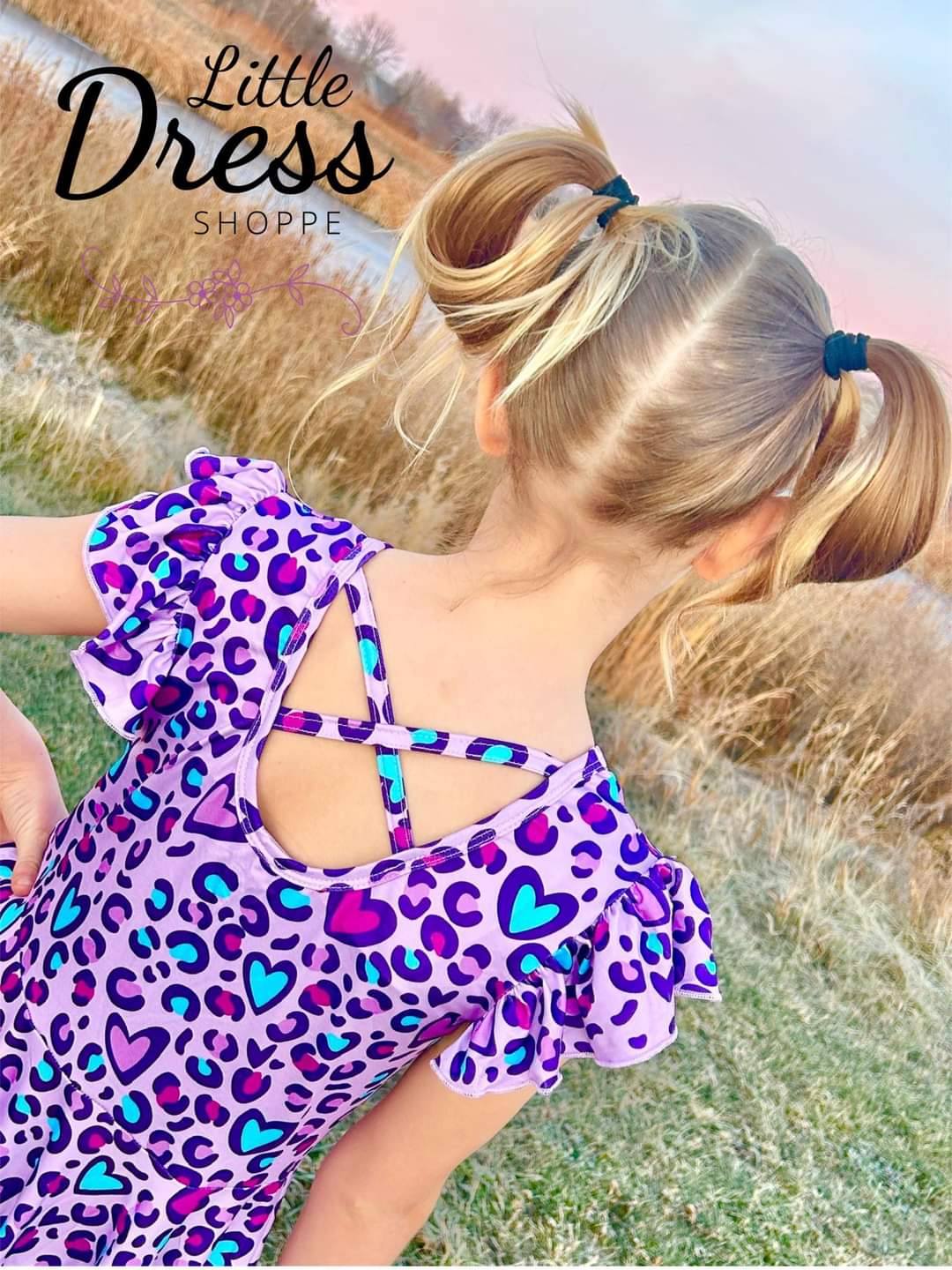 Purple Hearts Twirl Dress