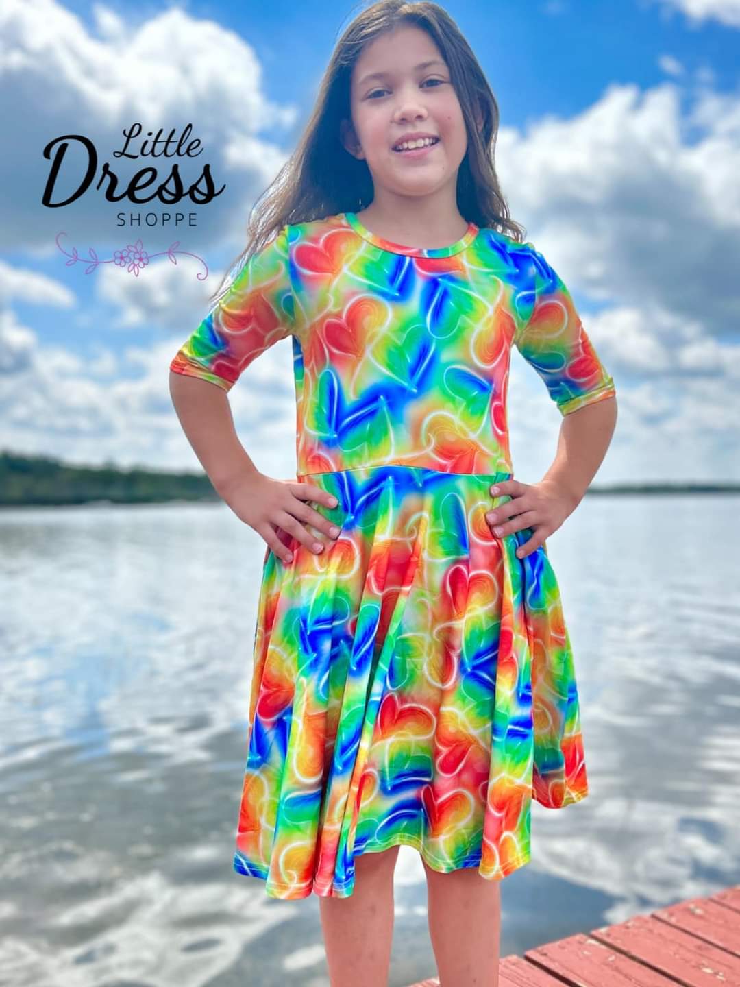 Electric Hearts Twirl Dress
