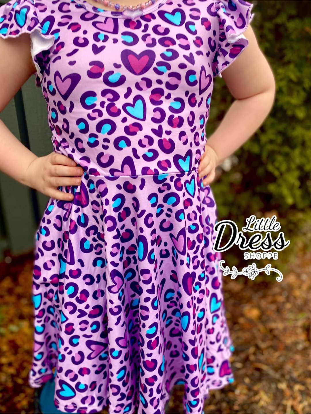 Purple Hearts Twirl Dress