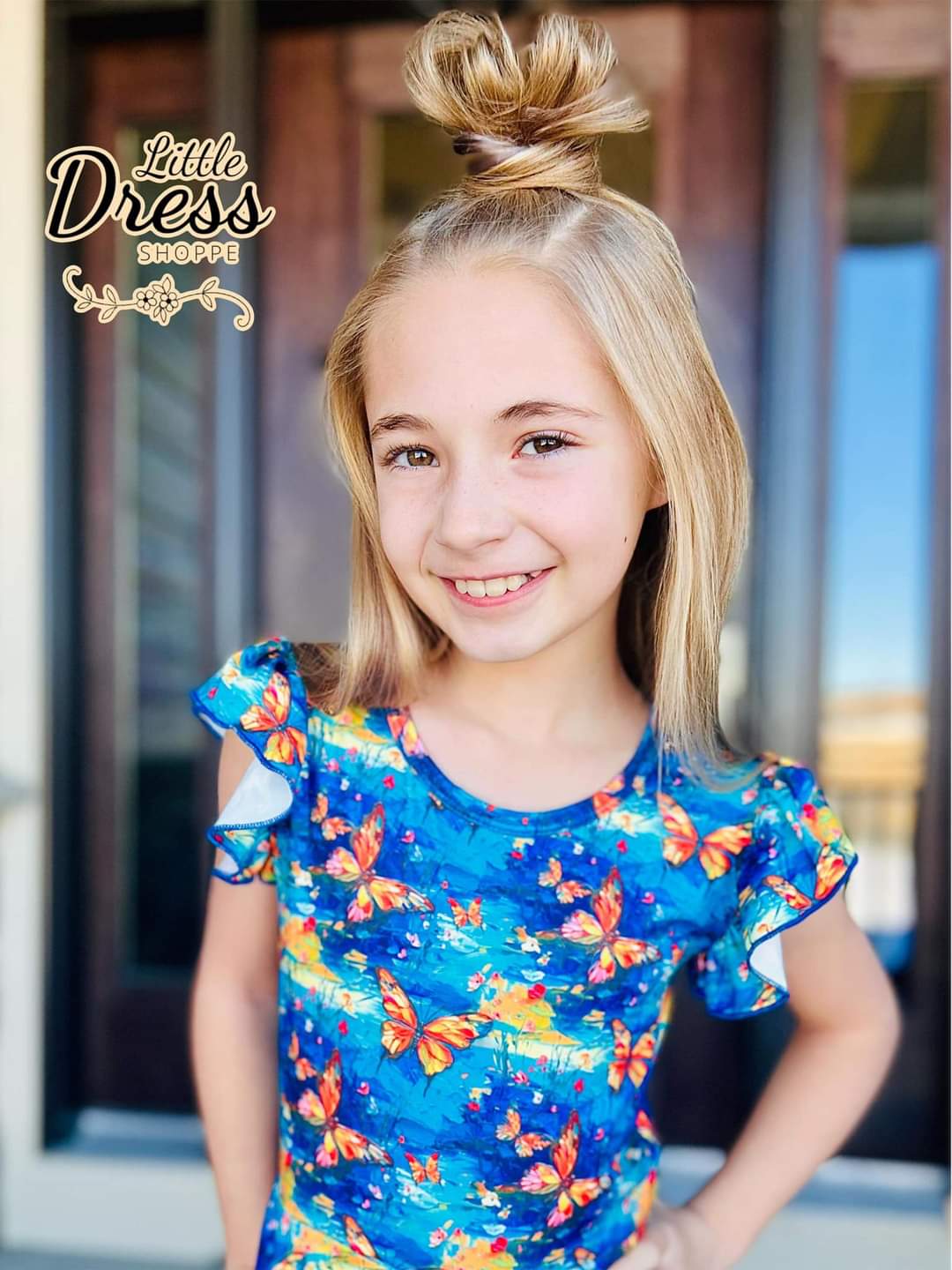 Golden Butterfly Twirl Dress