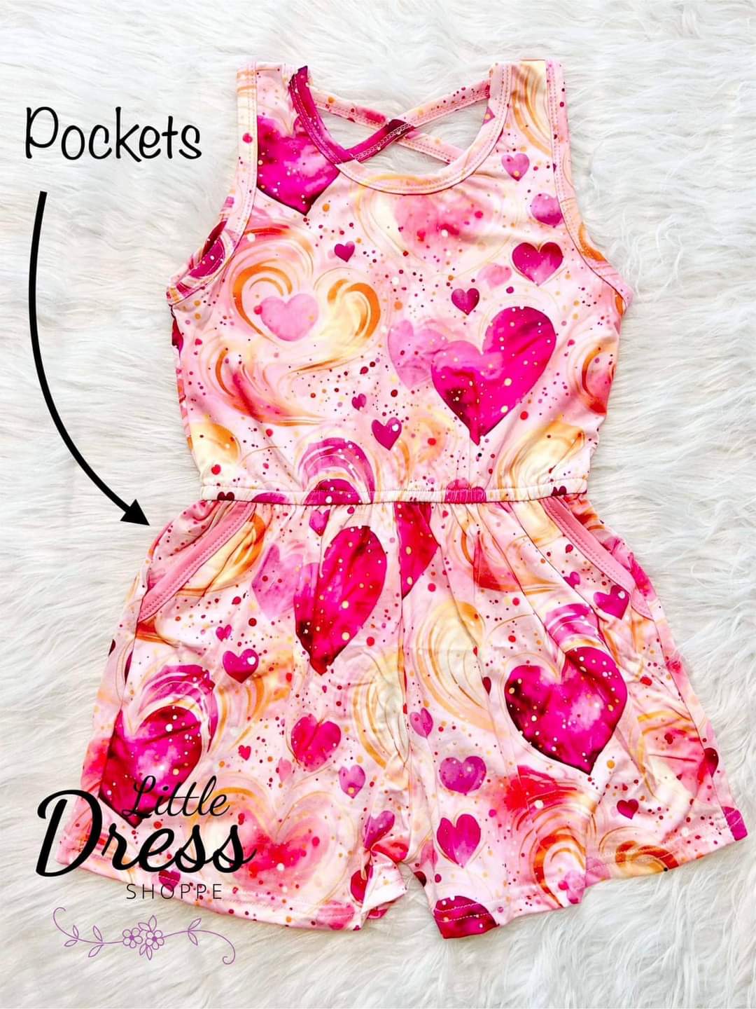 Pink/Gold Heart Romper
