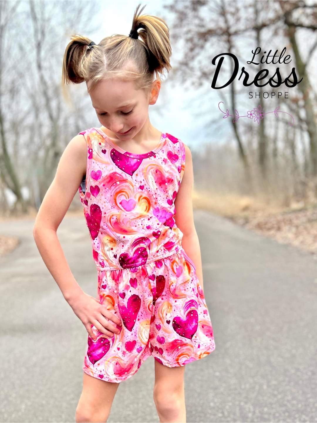 Pink/Gold Heart Romper