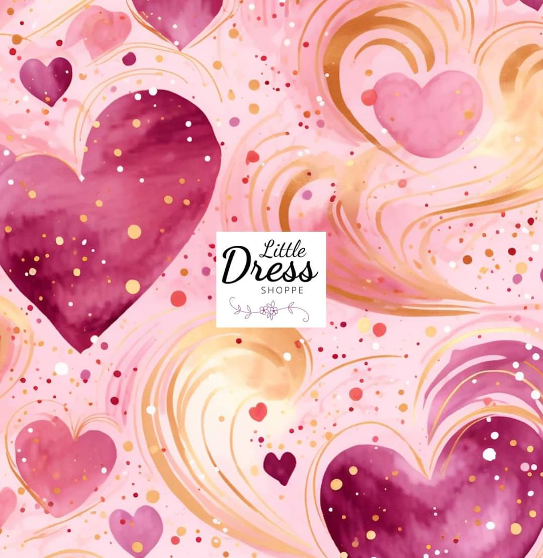 Pink/Gold Heart Romper