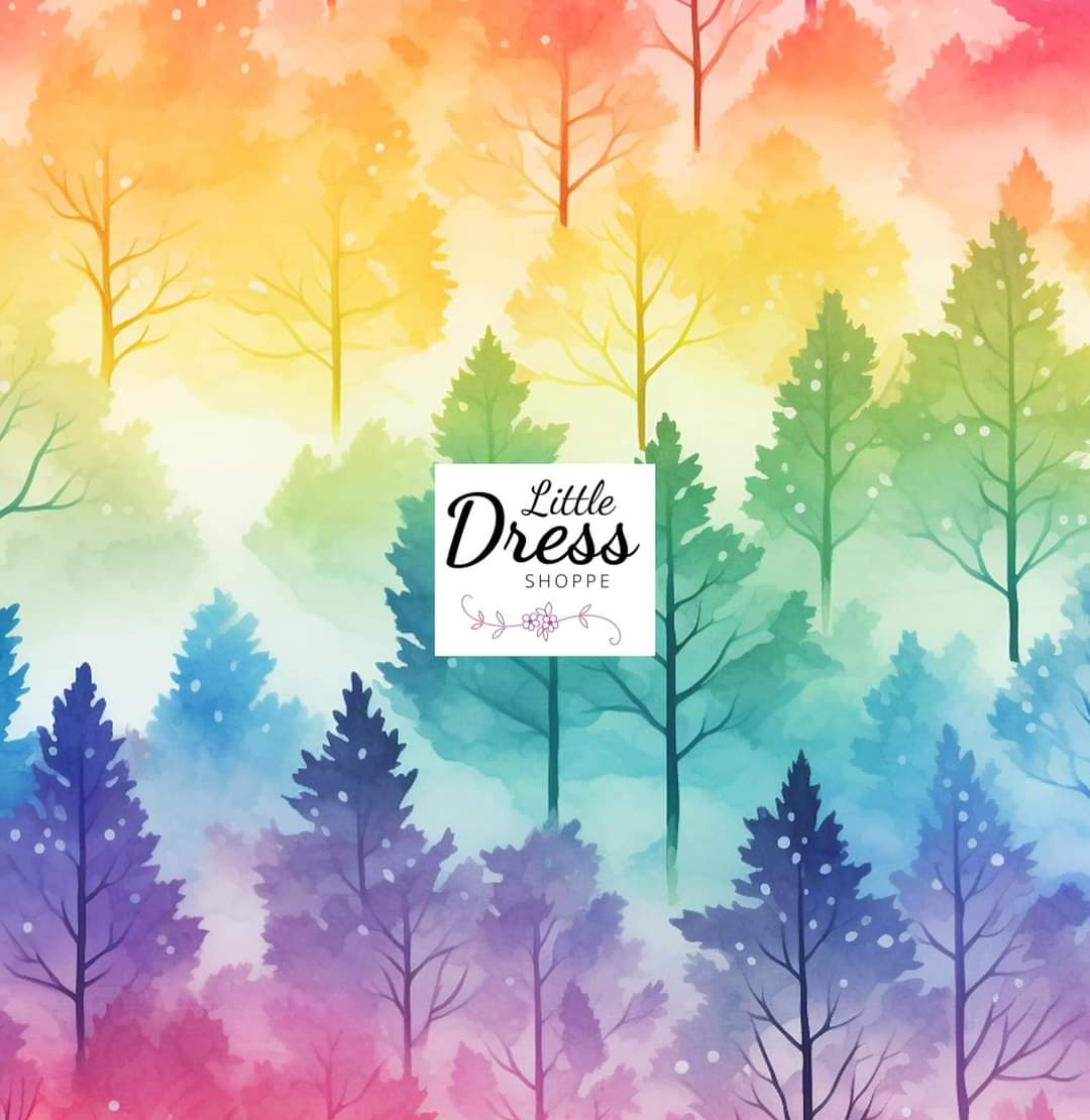 Rainbow Trees Twirl Dress