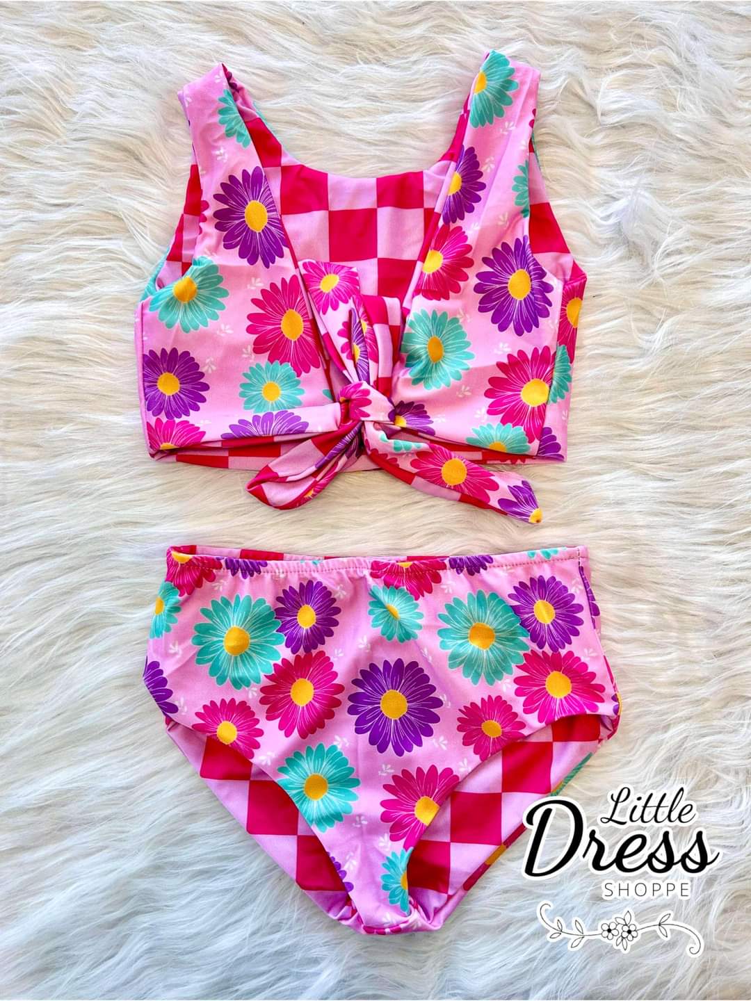 Pink Checkered Reversible Set
