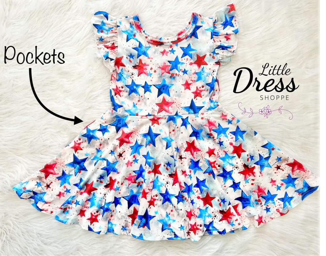 Patriotic Stars Twirl Dress