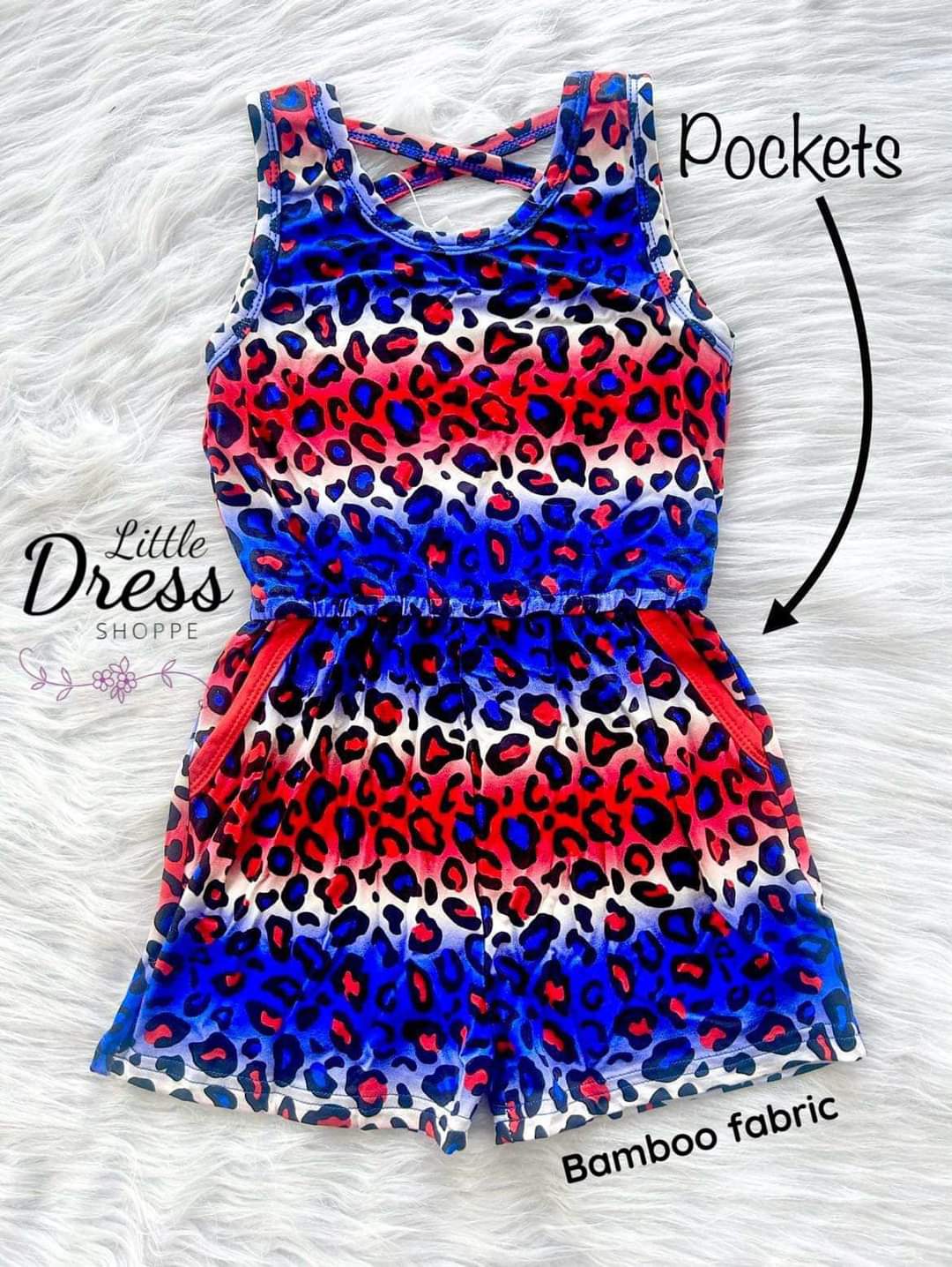 Patriotic Leopard Bamboo Romper