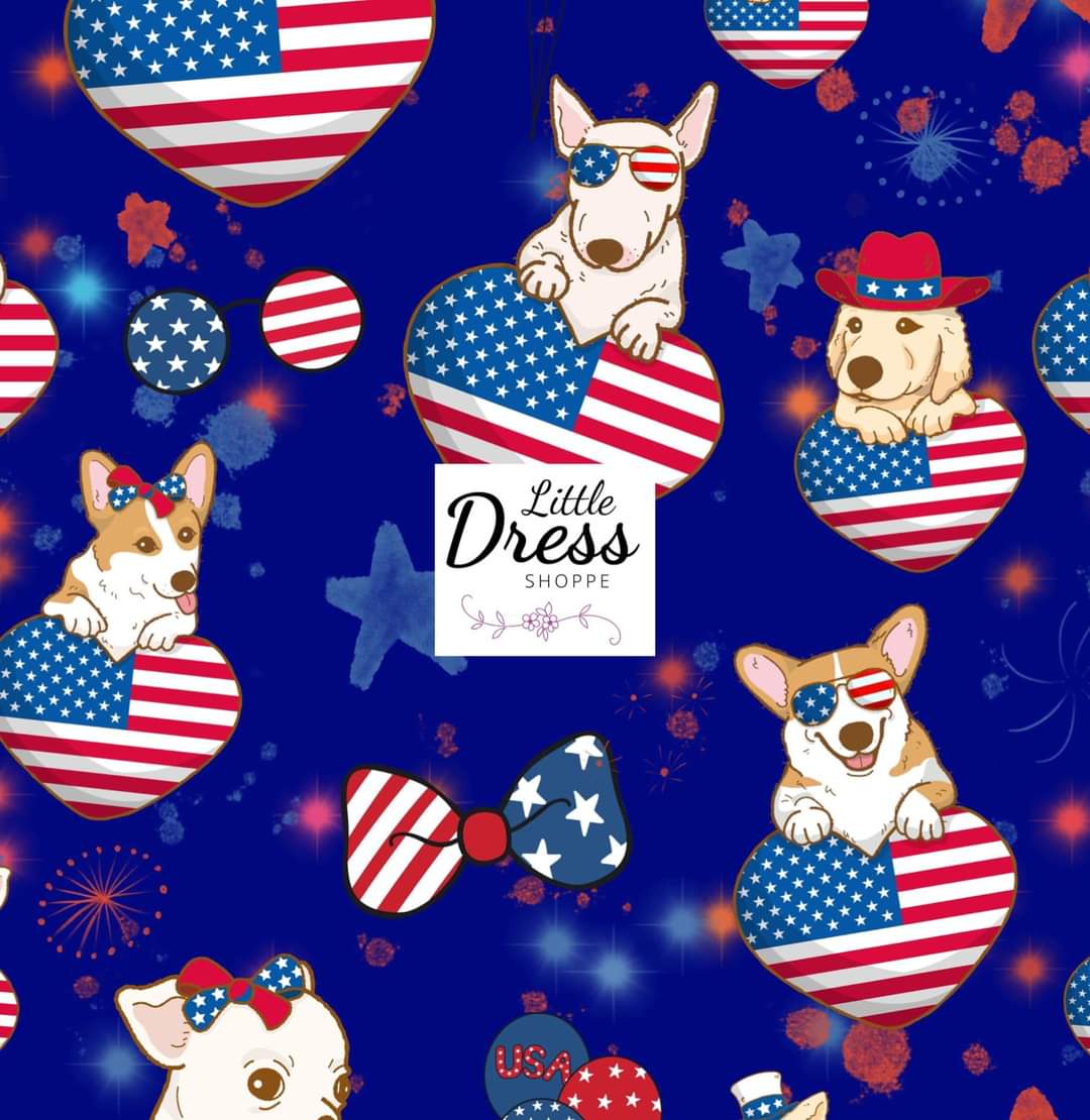 Patriotic Dogs Twirl Dress