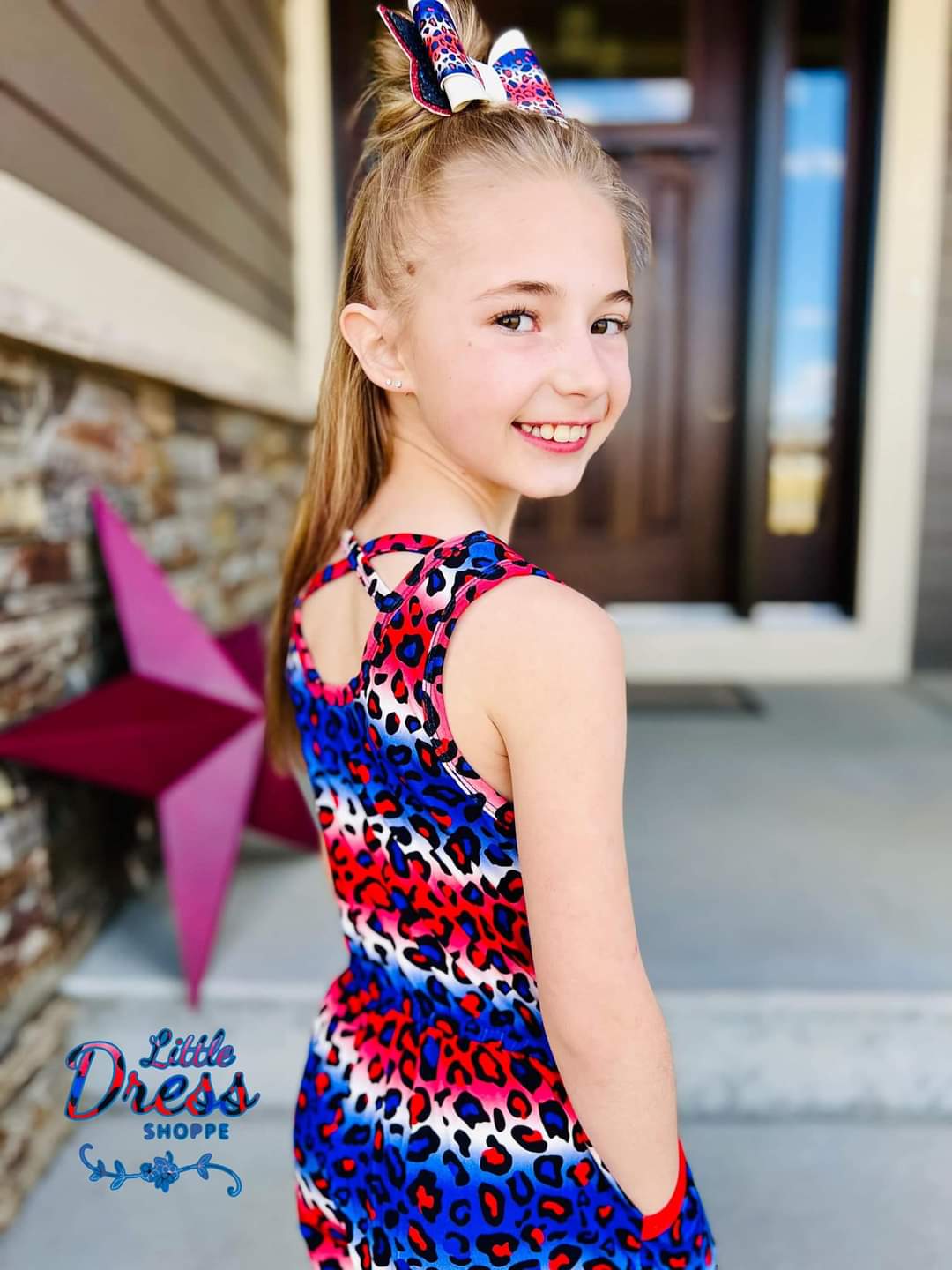 Patriotic Leopard Bamboo Romper