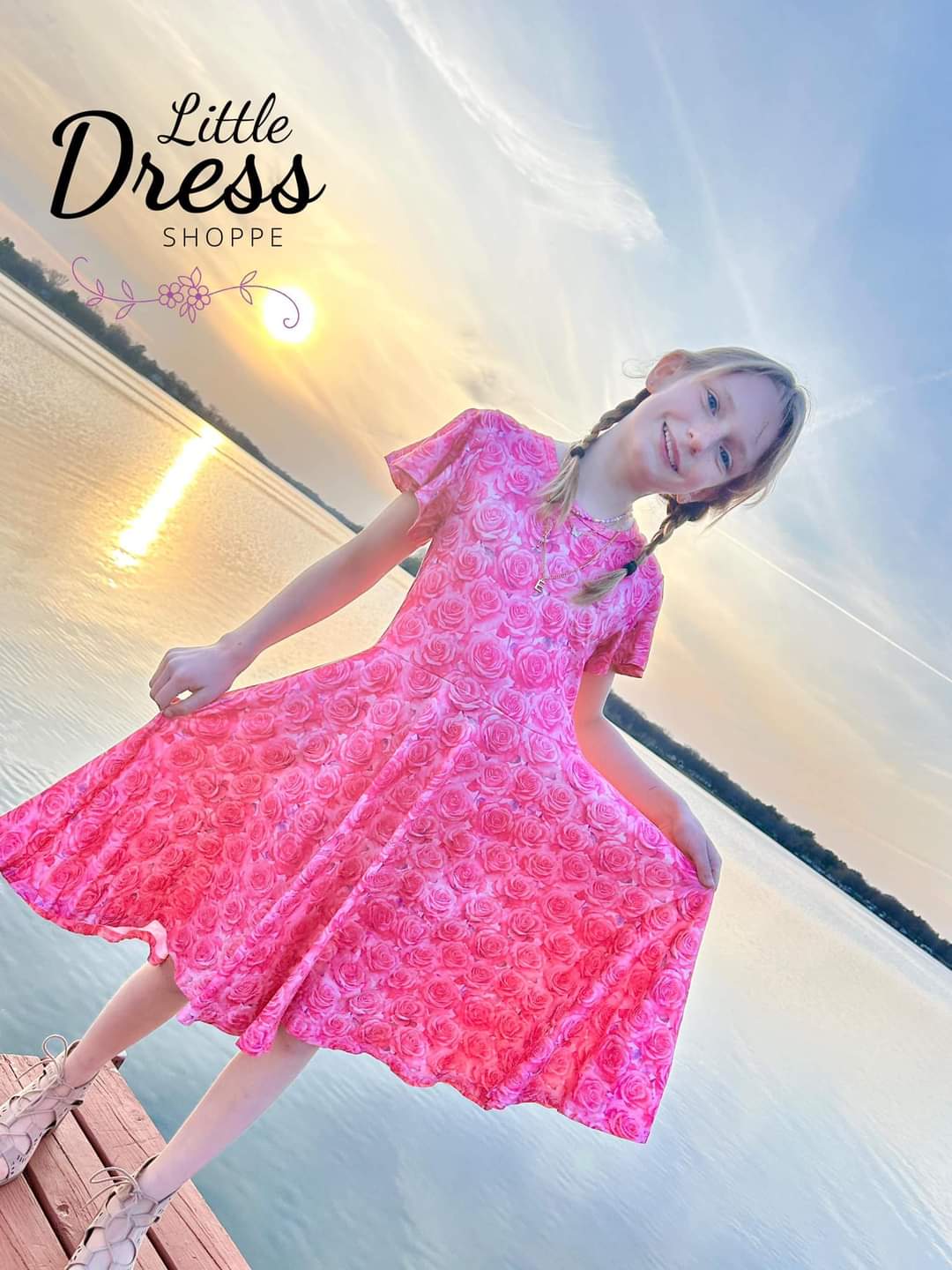 Pink Rose Twirl Dress