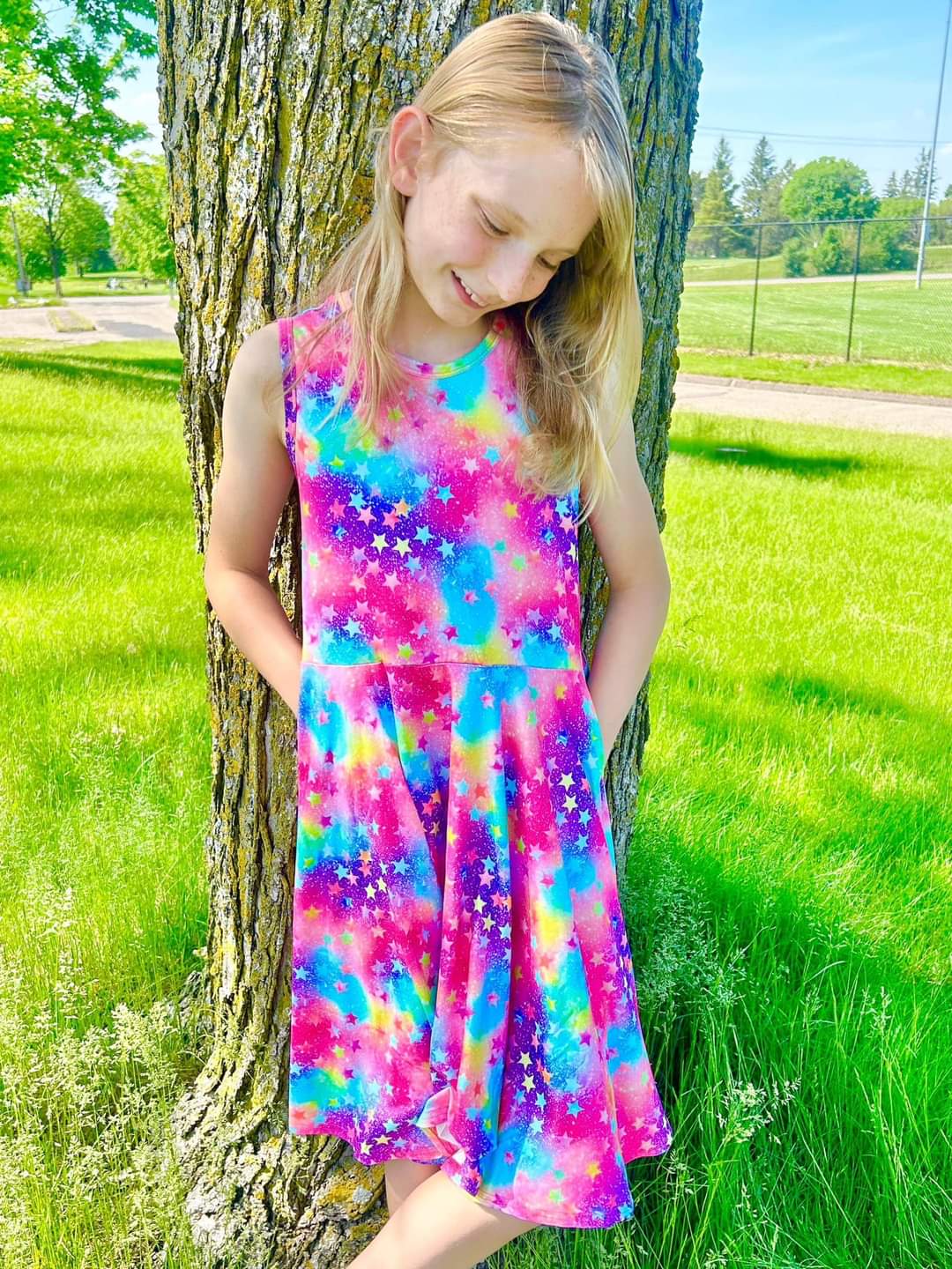 Colorful Stars Twirl Dress