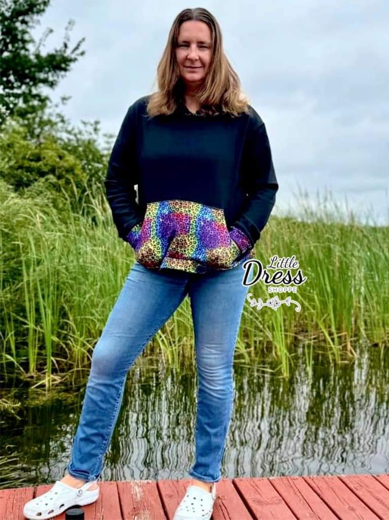 Rainbow Leopard Glitter Hoodie