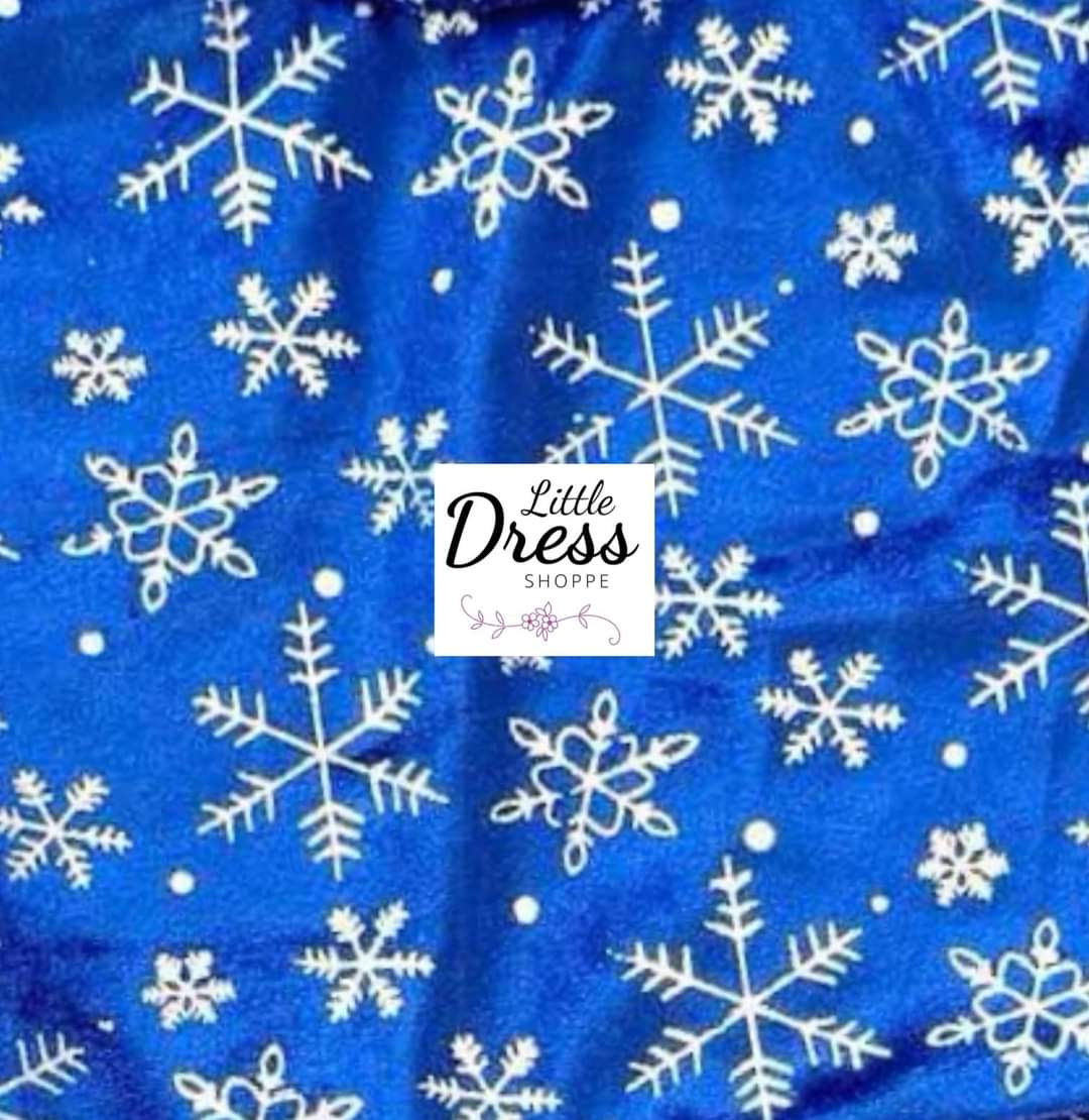 Blue Velvet Snowflake Twirl Dress