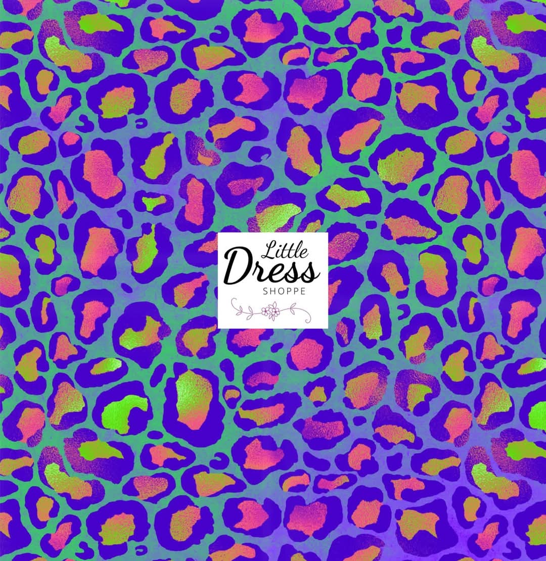 Rainbow Leopard Twirl Dress