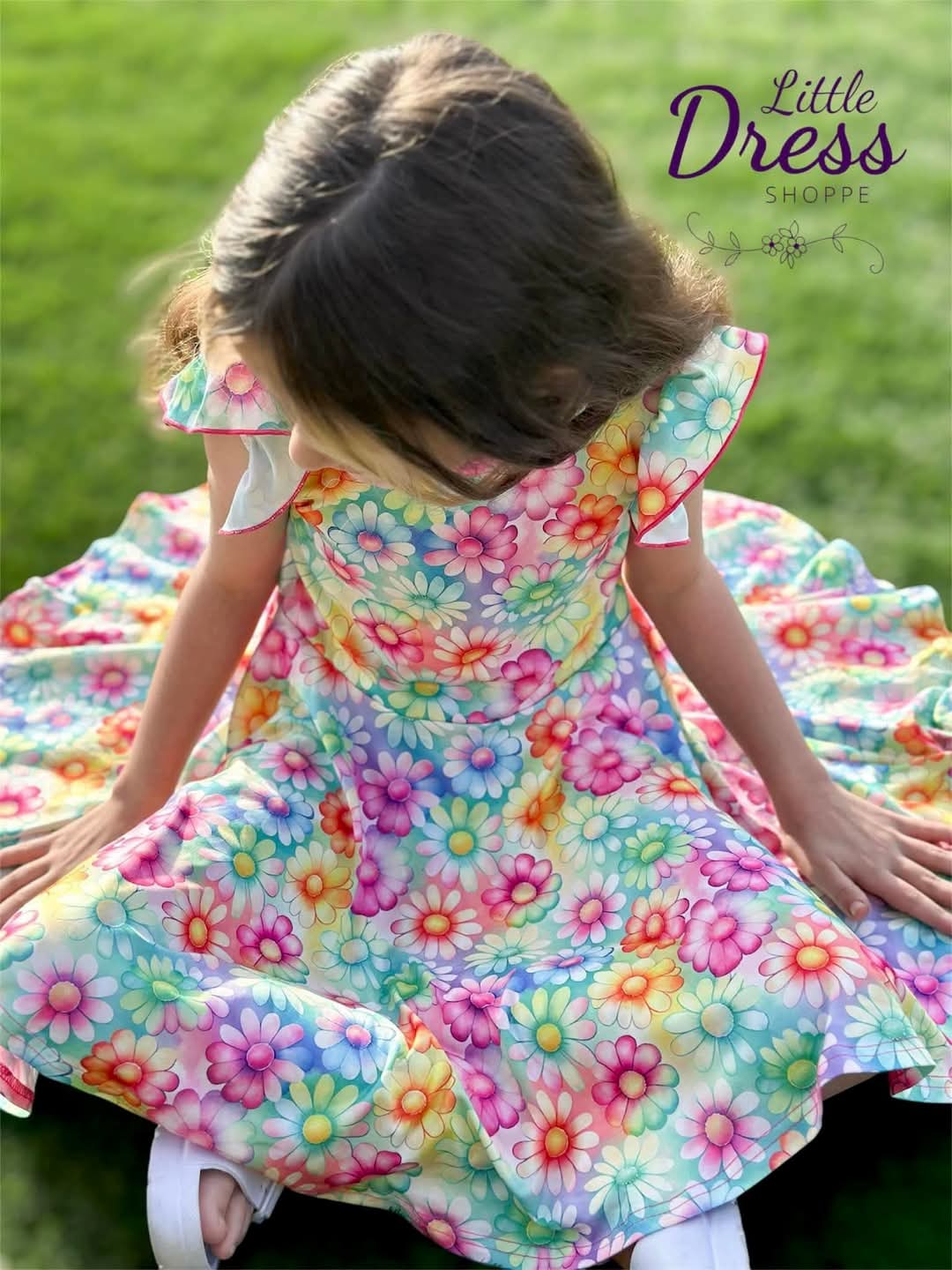 Rainbow Daisy Twirl Dress