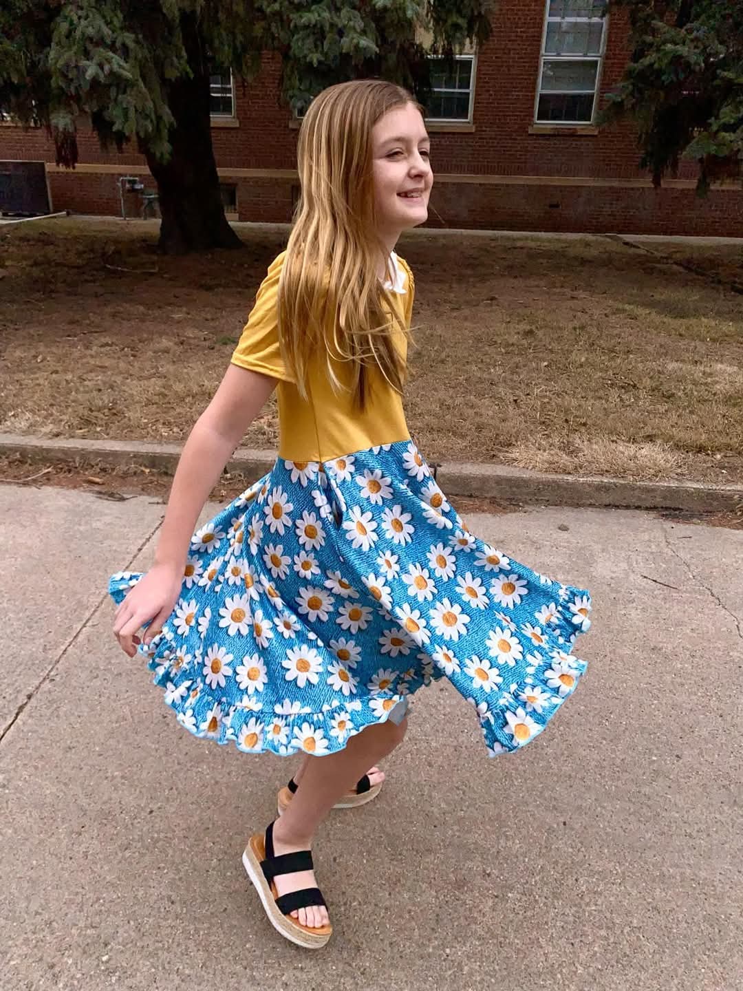 Collared Daisy Twirl Dress