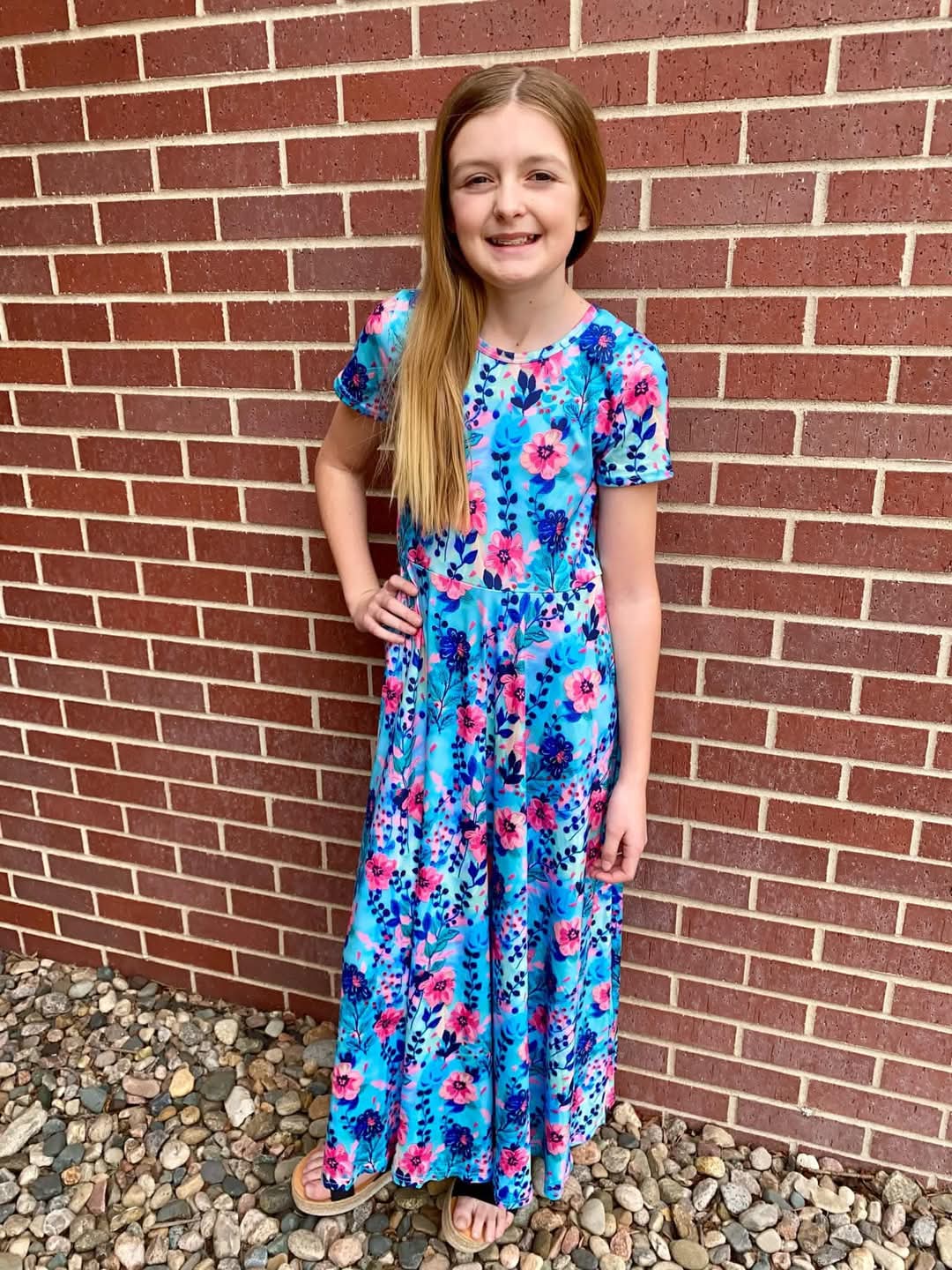 Vibrant Floral Maxi Twirl Dress