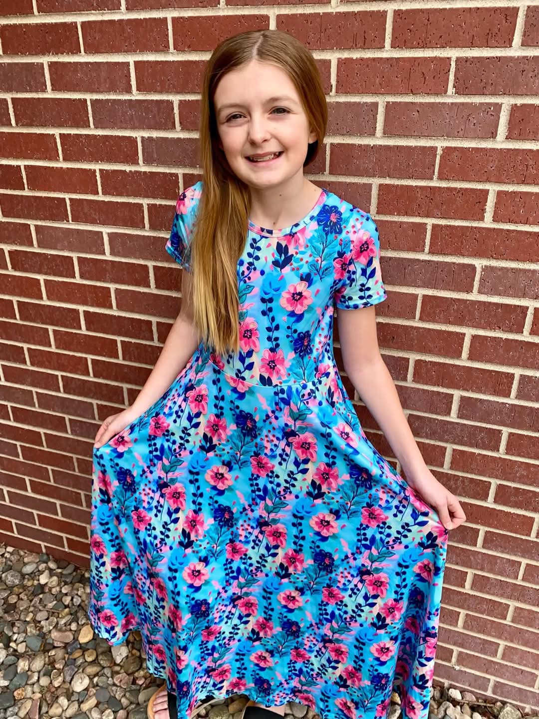 Vibrant Floral Maxi Twirl Dress