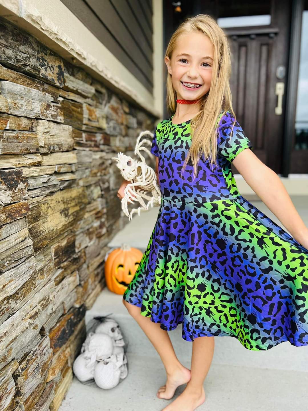 Ombre Leopard Hidden Witches Twirl Dress