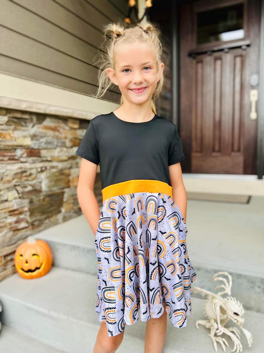 Bats & Halloween Rainbows Twirl Dress