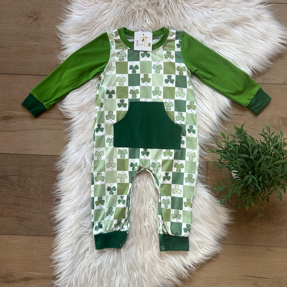 St. Paddy's Checkerboard Infant Romper