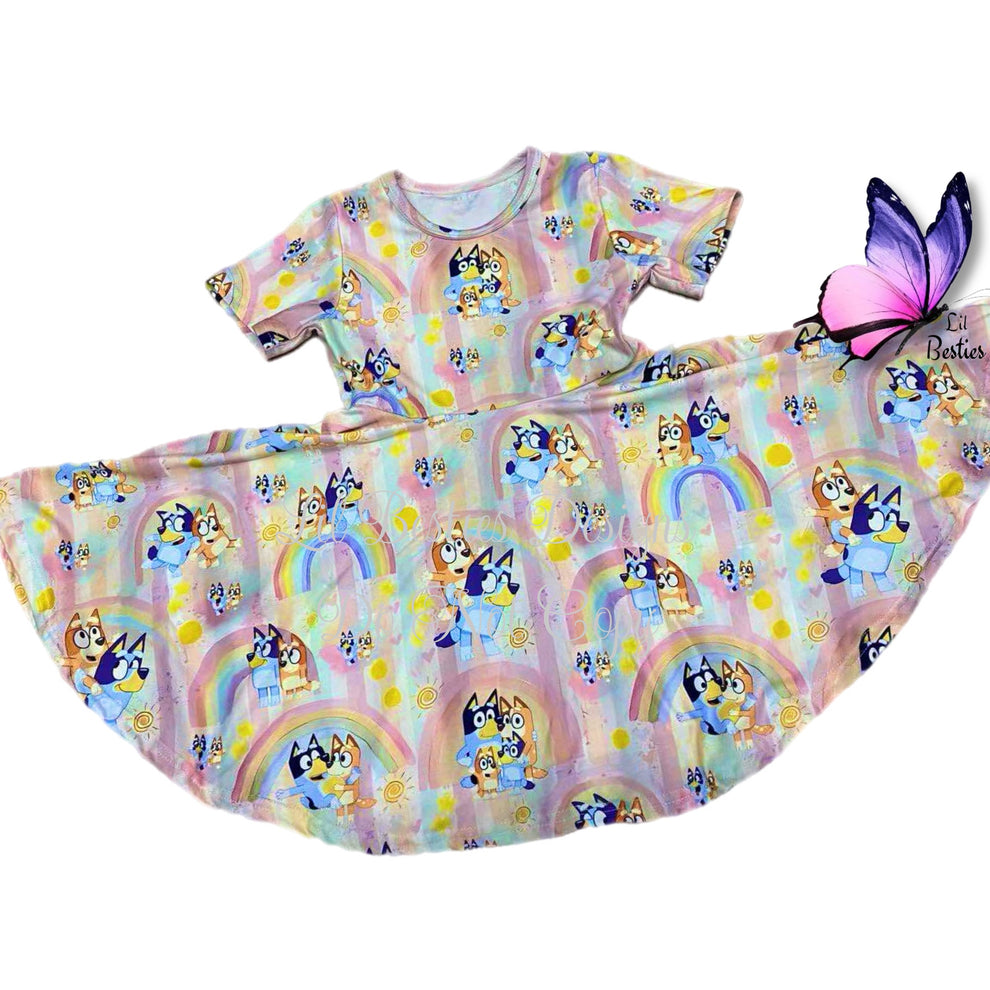 Heeler Family Rainbow Twirl Dress