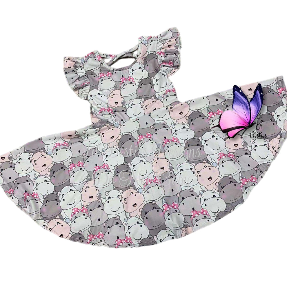 Hippo Friends Twirl Dress