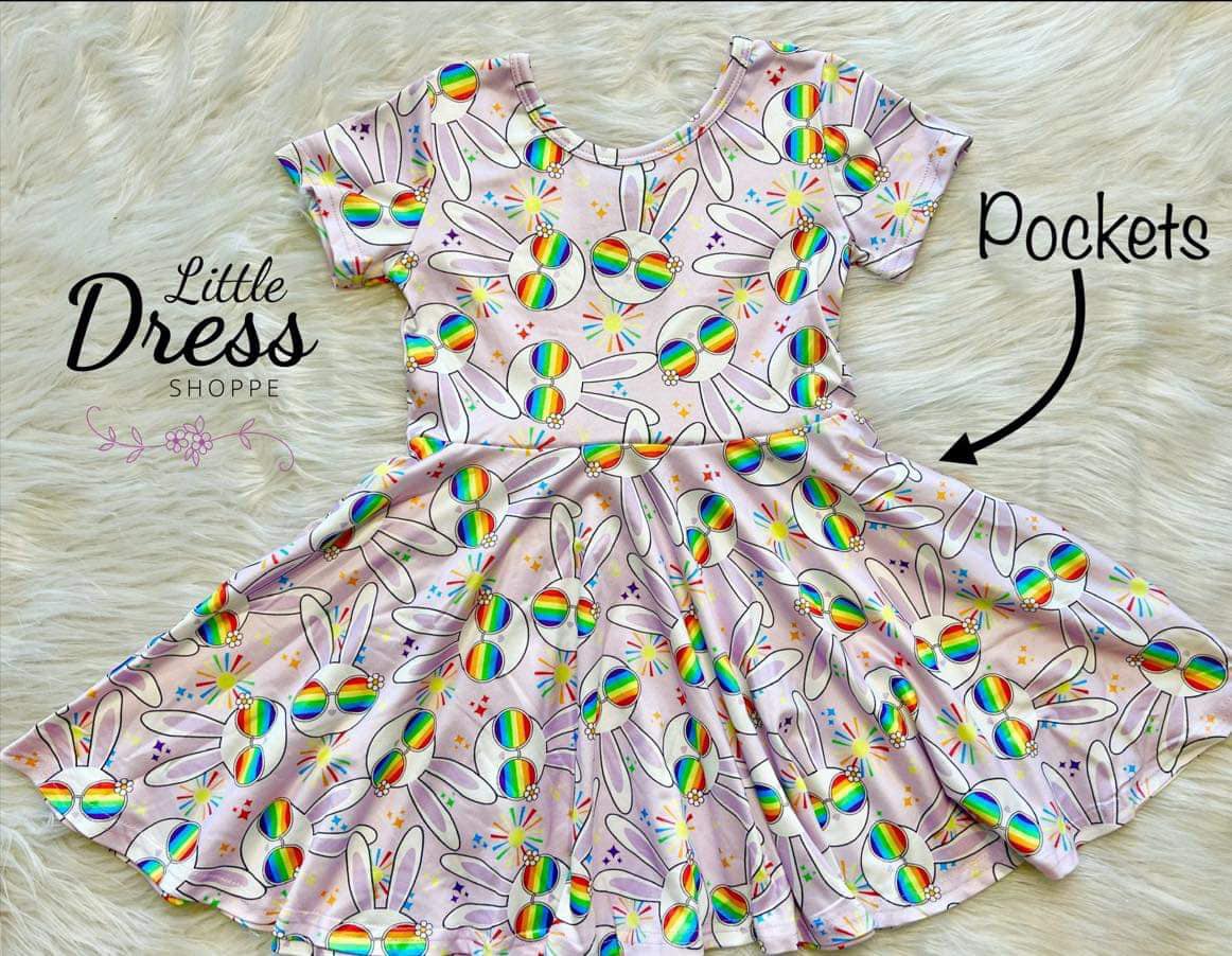 Rainbow Sunnies Bunny Twirl Dress