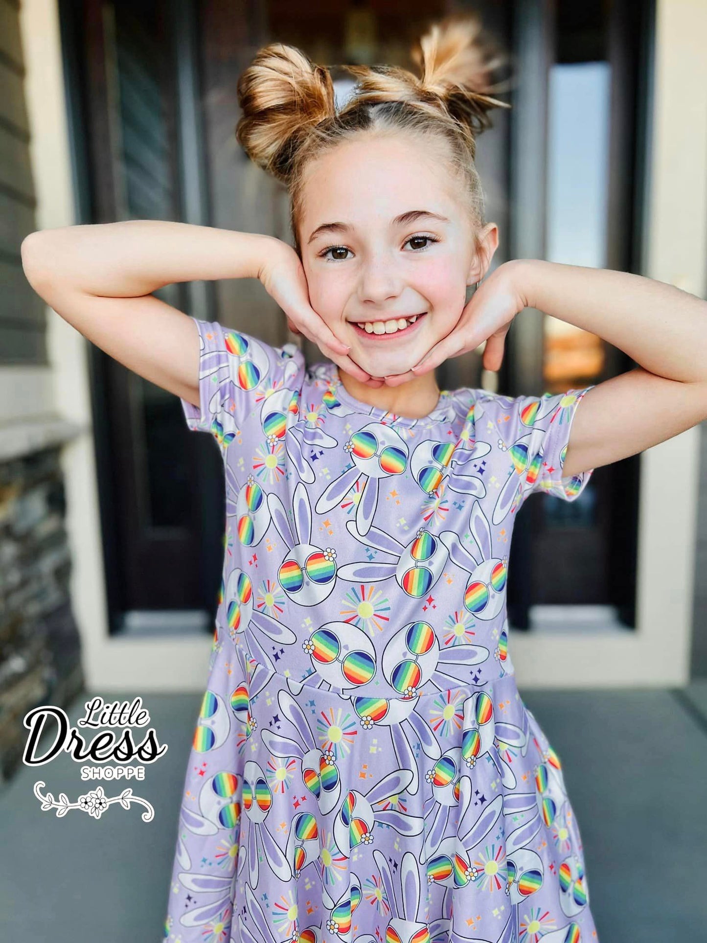 Rainbow Sunnies Bunny Twirl Dress