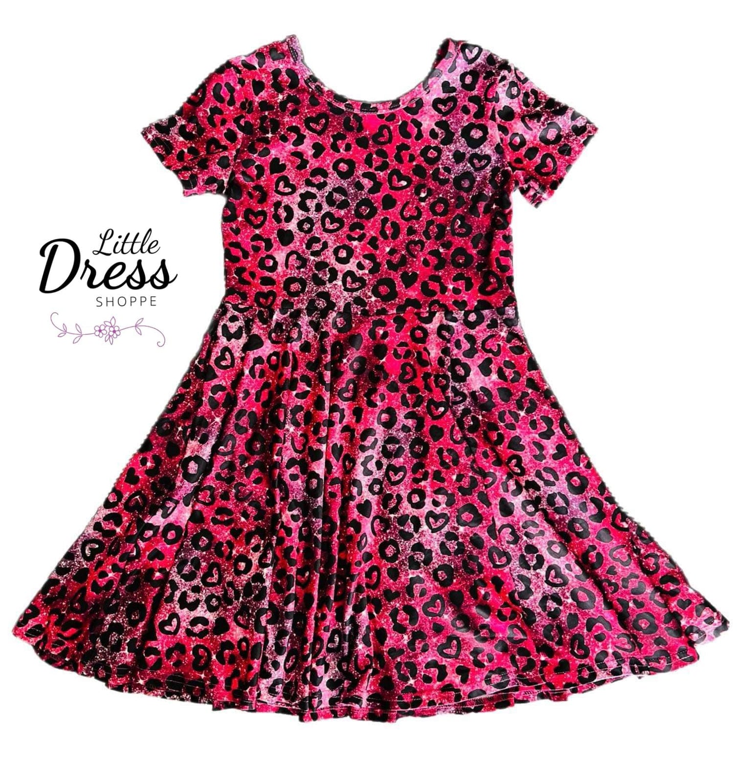 Pink Leopard Twirl Dress