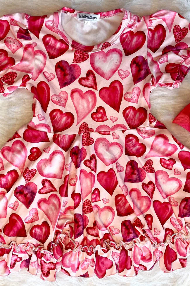 Pink Heart Twirl Dress