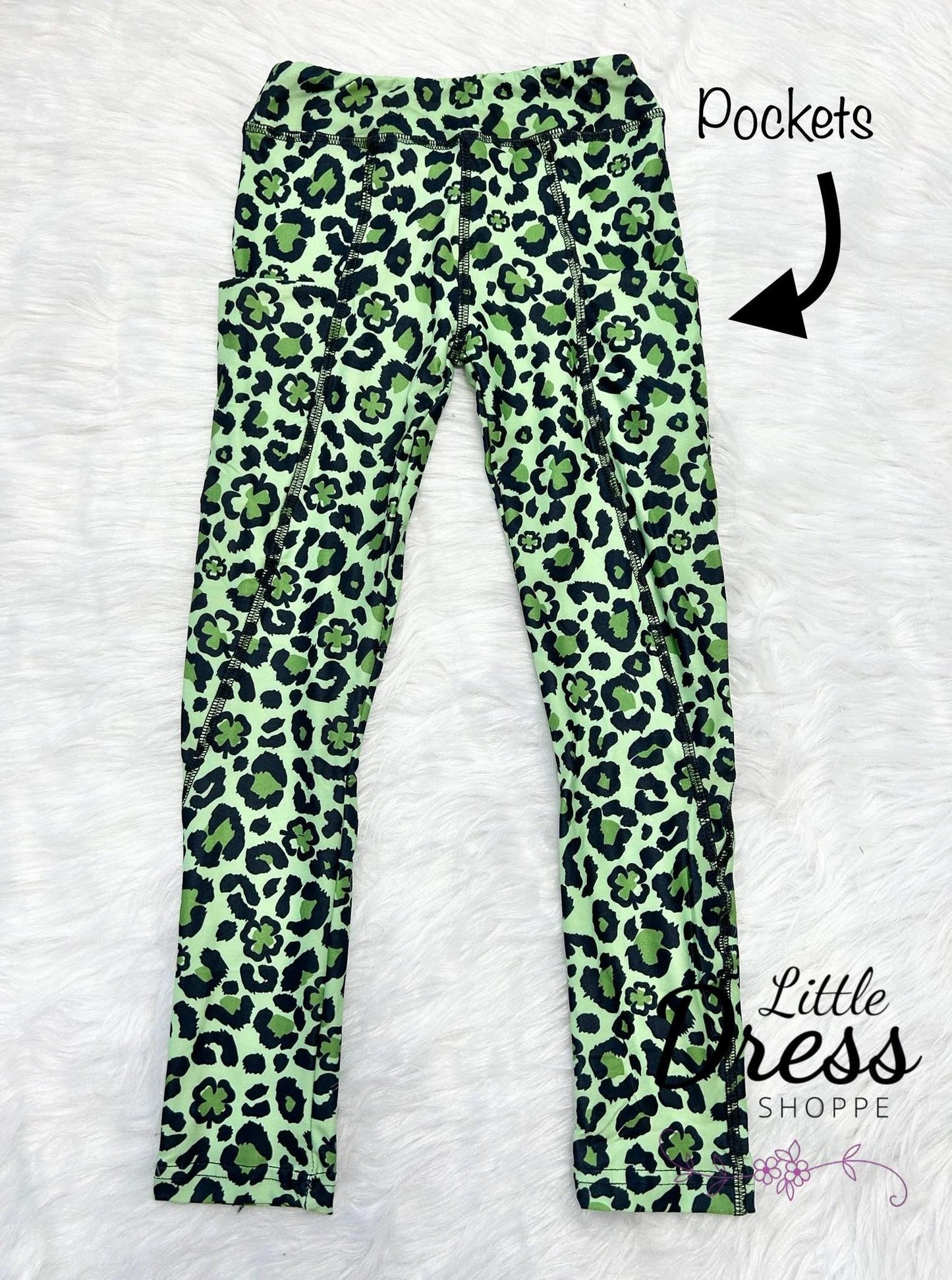 Shamrock Leopard Pocket Leggings