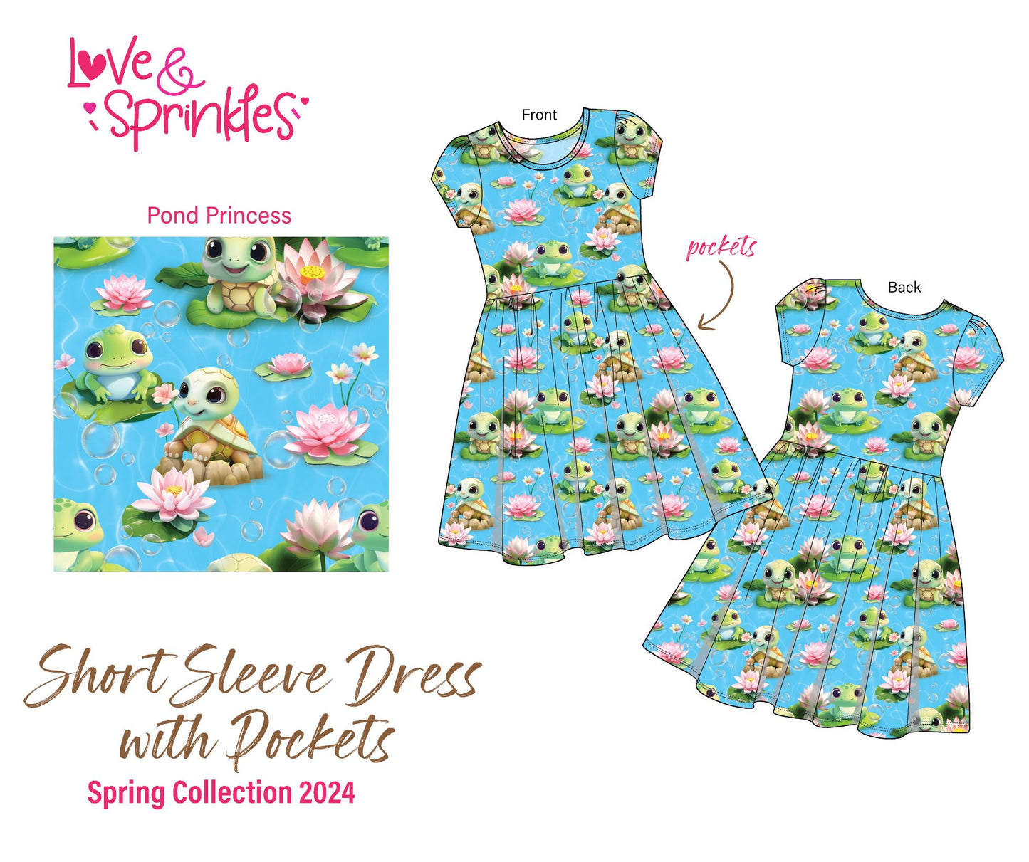 Love & Sprinkles Pond Princess Short Sleeve Dress