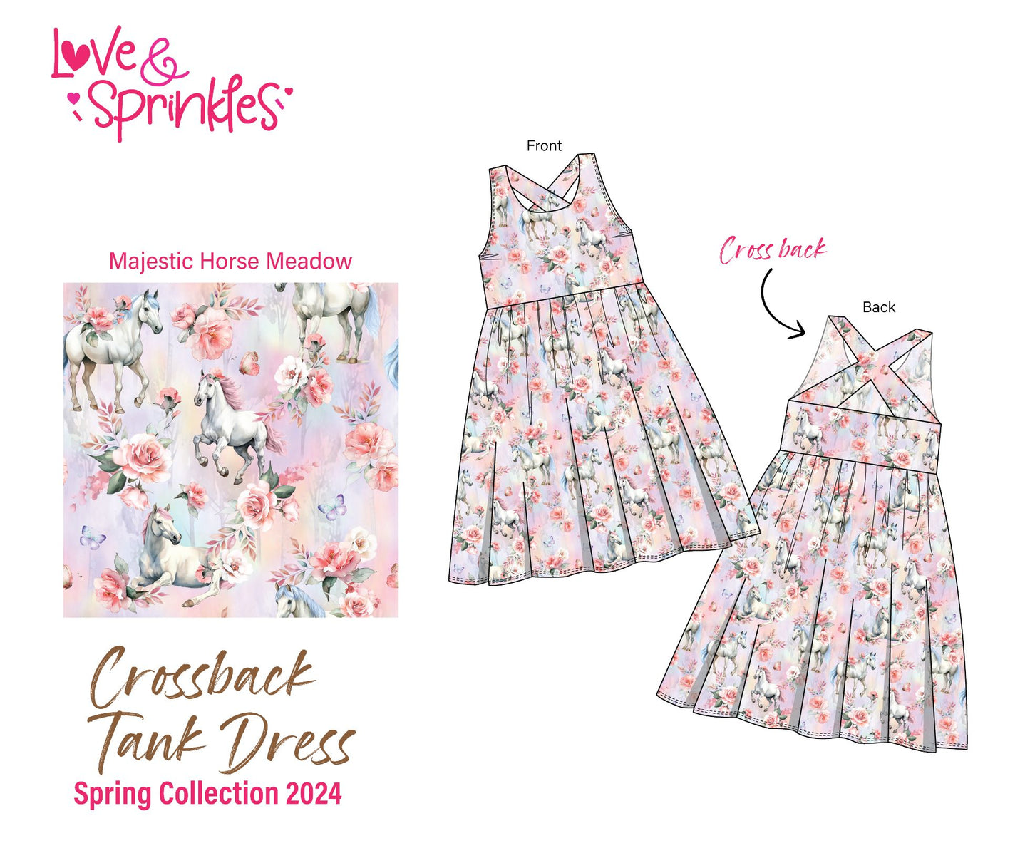 Love & Sprinkles Majestic Horse Meadow Cross Back Tank