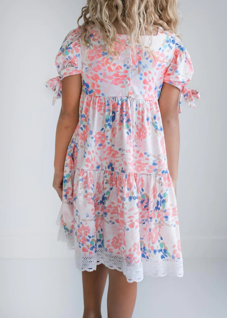 Pink Spatter Lace Dress
