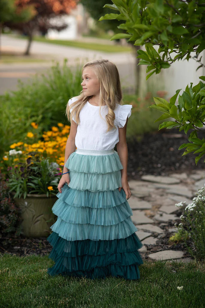 Tiered Teal Skirt