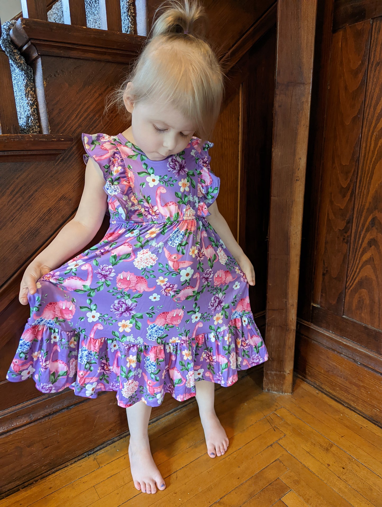 Love & Sprinkles Dino Garden Bliss Sleeveless Ruffle