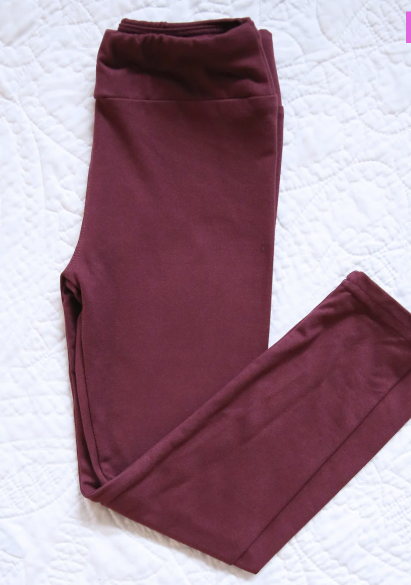 Solid Burgundy Legging