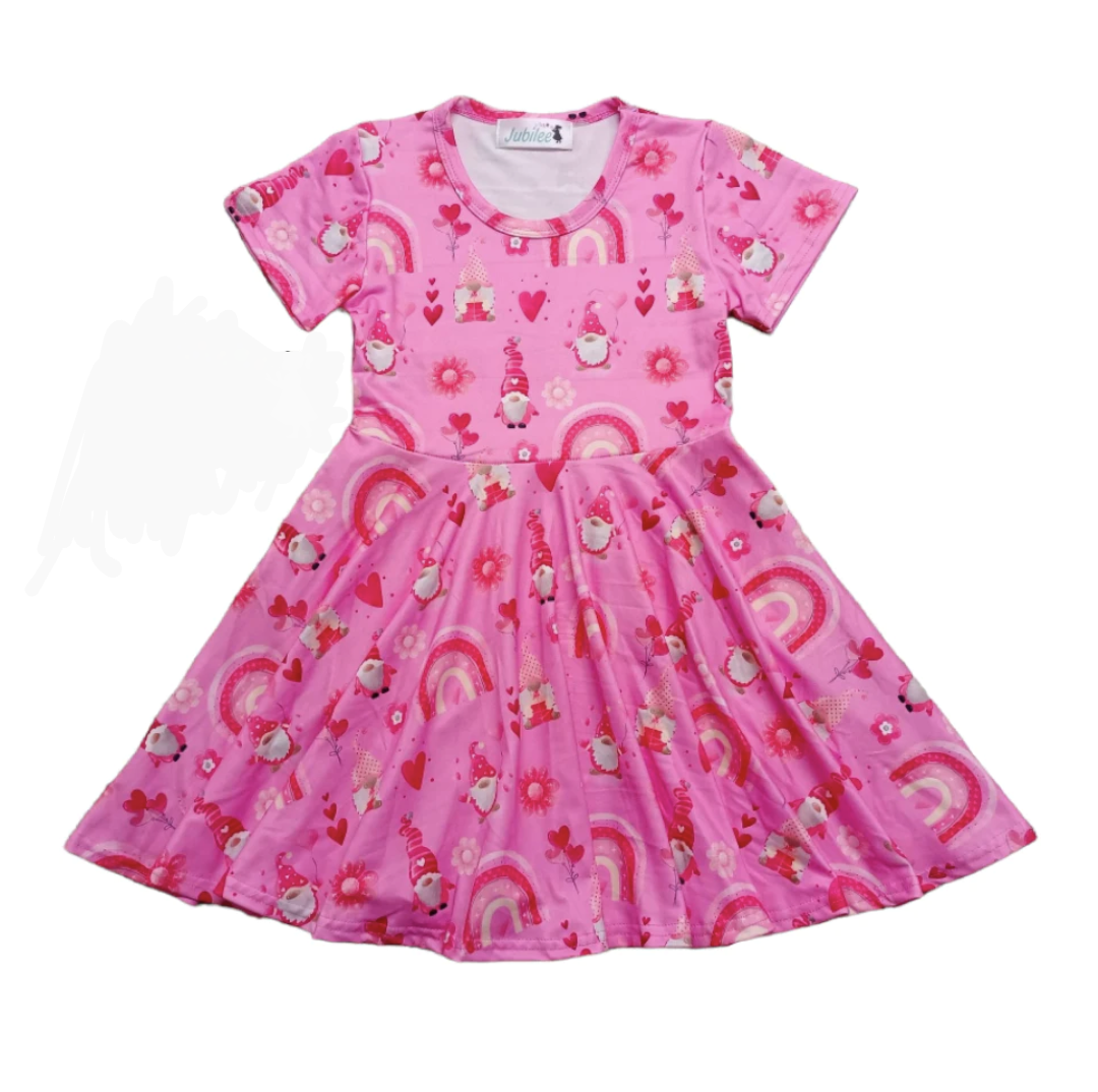 Valentine Gnome Twirl Dress