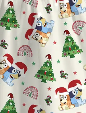 Blue Rainbow Christmas Twirl Dress