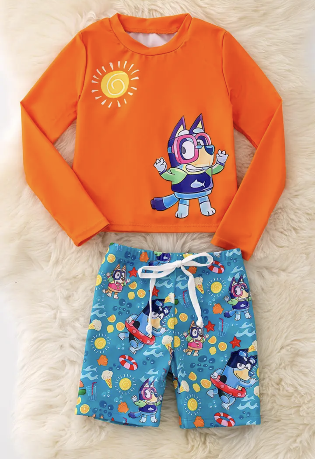 Boys Heeler Family Summer Fun Rash Guard Set