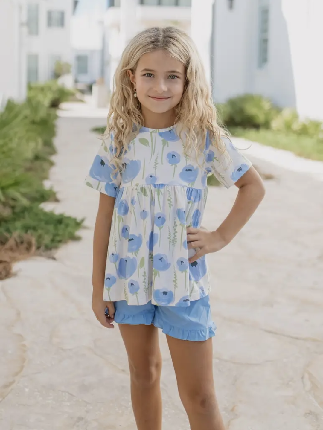Periwinkle Floral Short Set