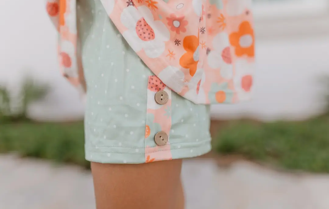 Retro Flower Short Set