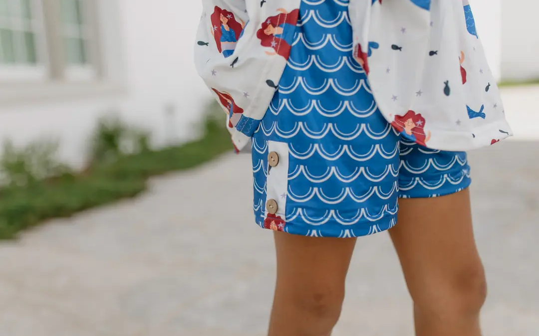 Blue Mermaid Short Set