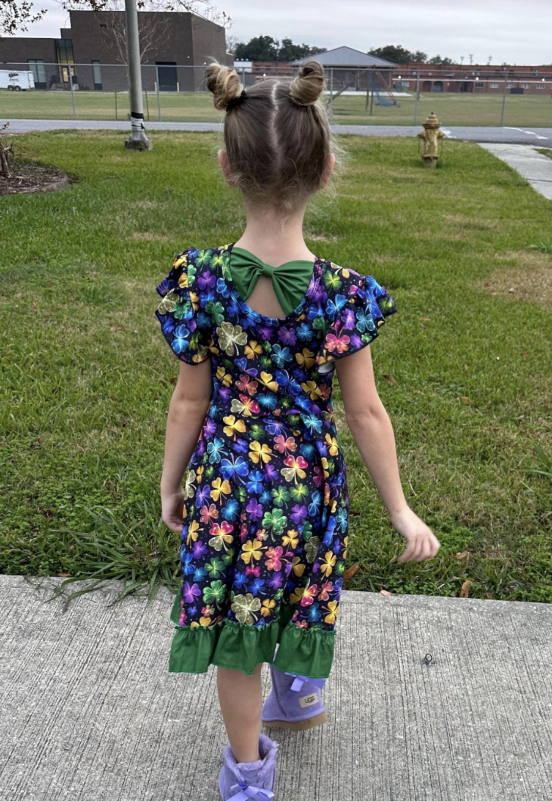 Rainbow Shamrock Twirl Dress